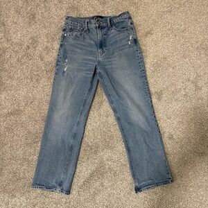 Blue Denim Gap High Rise Straight Jeans
